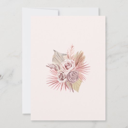 ボホアーチダスティバラフローイフローラ結婚ズ 招待状 (裏面)