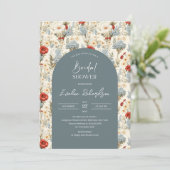 ボホアーチダスティブルーとブルゴーニュのワイルドフラワー 招待状 (スタンド正面)