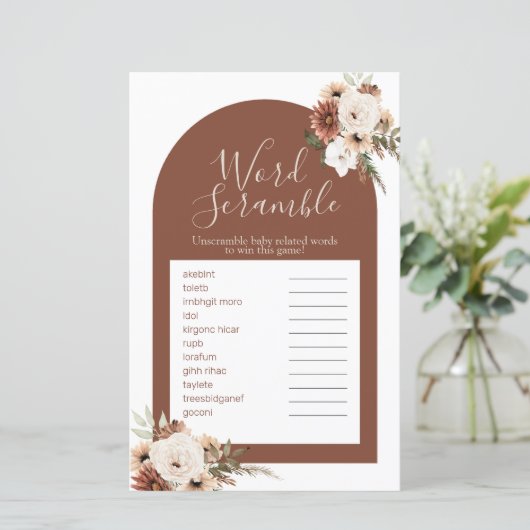 ボホアーチテラコタウォーター色の単語スクランブル (スタンド正面)