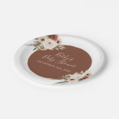 ボホアーチテラコタホワイトフローラパーティー ペーパープレート (アングル)