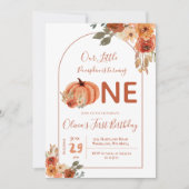 ボホアーチテラコッタパンプキン誕生日 招待状 (正面)