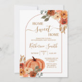 ボホアーチテラコッタ引っ越し祝いパーティーパーティーフローラ 招待状 (正面)