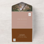 ボホアーチテラコッタ結婚式招待状と写真 オールインワン招待状 (外側)