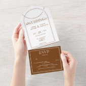 ボホアーチテラコッタ結婚式招待状と写真 オールインワン招待状 (貼ってはがせる)