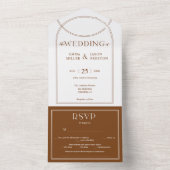 ボホアーチテラコッタ結婚式招待状と写真 オールインワン招待状 (内側)