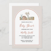 ボホアーチトイズテラコッタレインボーベビーシャワー 招待状 (正面/裏面)