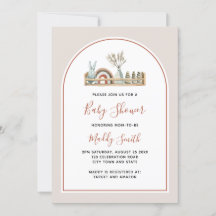 ボホアーチトイズテラコッタレインボーベビーシャワー