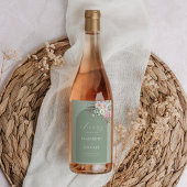 ボホアーチトロピカルフローラセージグリーン結婚ズ ワインラベル