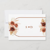 ボホアーチパンパスグラスフローラテラコッタ結婚ズ セーブザデート (裏面)