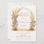 ボホアーチパンパスグラスフローラブライダルシャワー 招待状 (正面)