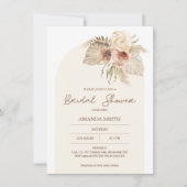 ボホアーチパンパスグラスフローラブライダルシャワー 招待状 (正面)