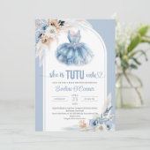 ボホアーチパンパスグラスブルーツチュドレスベビーシャワー 招待状 (スタンド正面)