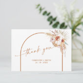 ボホアーチパンパスグラスベビーシャワーサンキューカード (スタンド正面)