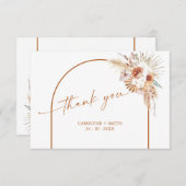 ボホアーチパンパスグラスベビーシャワーサンキューカード (正面/裏面)