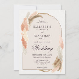 ボホアーチパンパスグラスモダン結婚式招待状 招待状