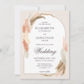 ボホアーチパンパスグラスモダン結婚式招待状 招待状 (正面)