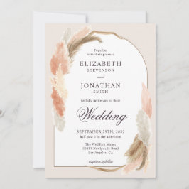 ボホアーチパンパスグラスモダン結婚式招待状 招待状