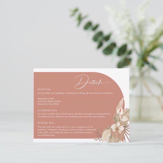 ボホアーチパンパスグラス詳細エンクロージャカード エンクロージャーカード (スタンド正面)