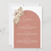 ボホアーチパンパスグラス詳細エンクロージャカード 招待状 (正面)