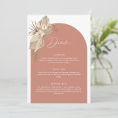 ボホアーチパンパスグラス詳細エンクロージャカード 招待状 (スタンド正面)