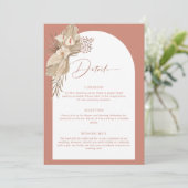 ボホアーチパンパスグラス詳細エンクロージャカード 招待状 (スタンド正面)