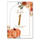 ボホアーチパンプキンテラコタフローラブライダルシャワー テーブルナンバー (裏面)