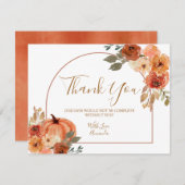 ボホアーチパンプキンテラコタフローラ誕生日 サンキューカード (正面/裏面)
