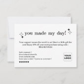 ボホアーチビジネスサンキューカード サンキューカード (裏面)