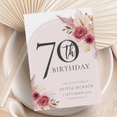 ボホアーチピンクフラワーズウィークエンド誕生日日程 招待状