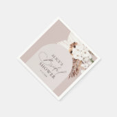 ボホアーチフローラドライ葉ズベージュブライダルシャワー スタンダードカクテルナプキン (角)