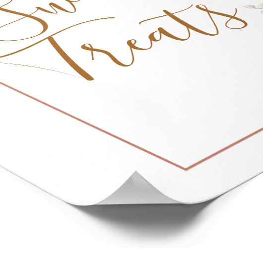 ボホアーチホワイトカボチャフローラスウィートトリートサイン ポスター (角)