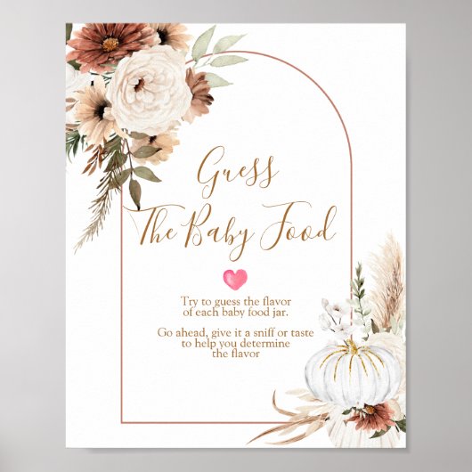 ボホアーチホワイトカボチャベビー食べ物を推測 ポスター (正面)