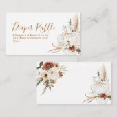 ボホアーチホワイトカボチャ赤ちゃんシャワーおむつラッフル エンクロージャーカード (正面/裏面)