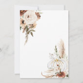 ボホアーチホワイトカボチャ1st誕生日パンパスグラス 招待状 (裏面)