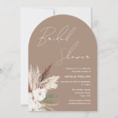 ボホアーチホワイトフローラブライダルシャワー 招待状 (正面)