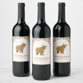 ボホアーチホーリーカウウェスタンベビーシャワー ワインラベル (ボトル)