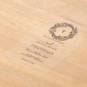 ボホアーチボタニカルアクリルウェディング招待 アクリル招待状 (レイダウン)