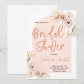 ボホアーチモダンフローラブライダルシャワー招待 招待状 (正面/裏面)