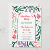 ボホアーチレトロな花マザーズ・デイ・ブランチ 招待状 (正面)