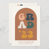 ボホアーチレトロ卒業カスタム 招待状 (正面/裏面)