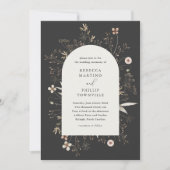 ボホアーチワイルドフラワー結婚ズ 招待状 (正面)