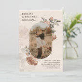 ボホアーチヴィンテージテラコッタバラセージ緑 招待状 (スタンド正面)