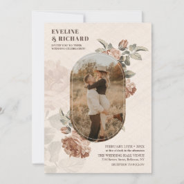 ボホアーチヴィンテージテラコッタバラセージ緑 招待状