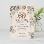 ボホアーチヴィンテージ自然色の花セージ 招待状 (スタンド正面)