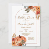 ボホアーチ秋誕生日30thディナーパーティー 招待状 (正面)