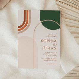 ボホアーチ結婚式招待状テラコタラストベージュ 招待状