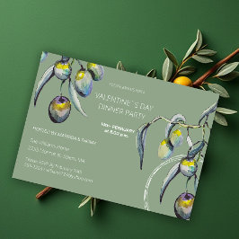 ボホアートディナーパーティーウォーターカラーオリーブブランチ シーズンカード