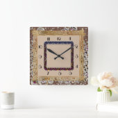 ボホアールデコ スクエア壁時計 (ホーム)