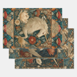 ボホアールヌーボーフローラユニコーン ラッピングペーパーシート