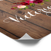 ボホア素朴ントラーフローラ結婚のサイン ポスター (角)